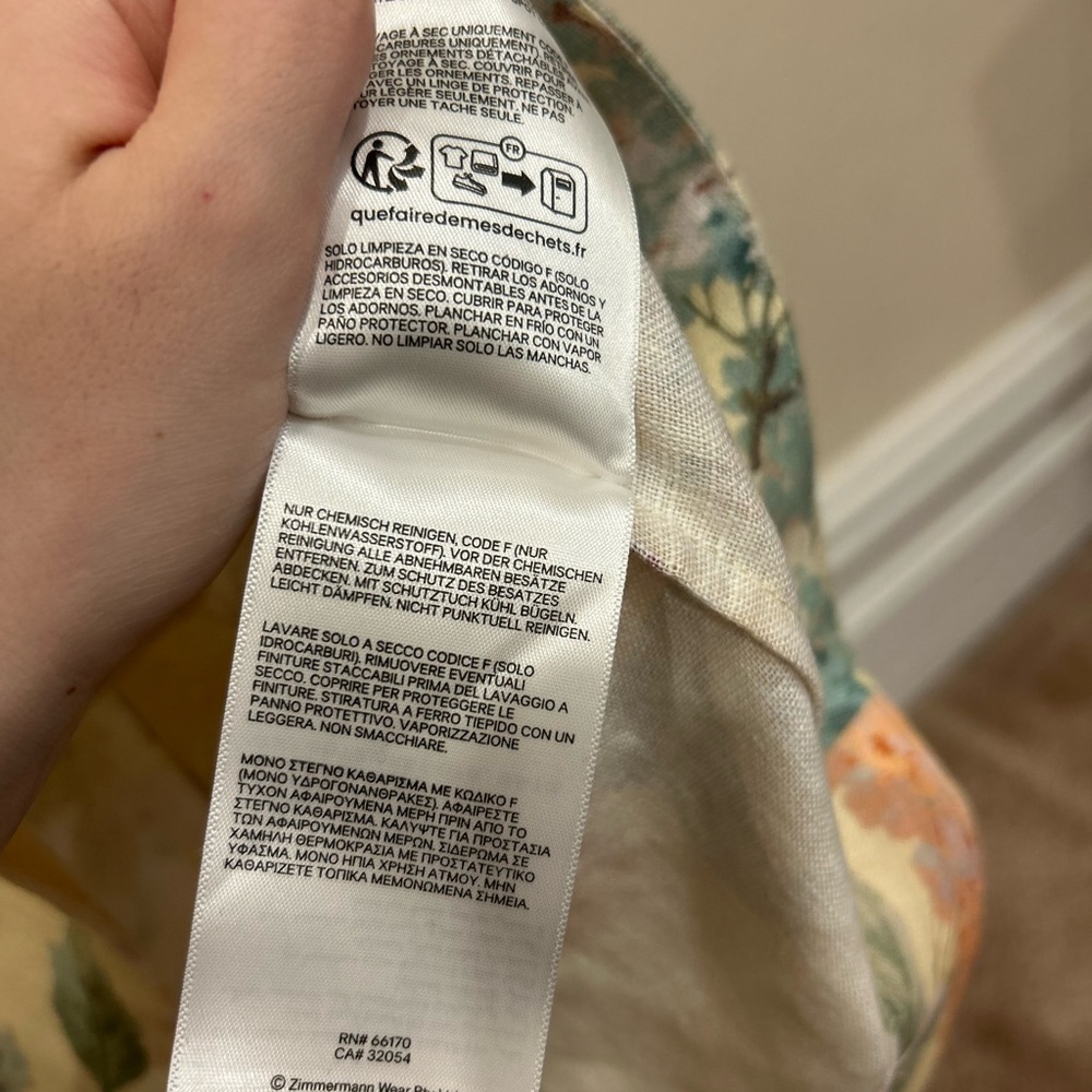 Zimmermann Illuminate Picnic Dress in Lemon Hydrangeas Size 3 AU Floral Linen - Picture 9 of 10
